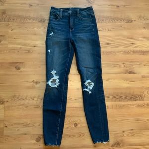 American Eagle | Ripped Skinny Ankle Jeans | Dark Wash | 00 Reg